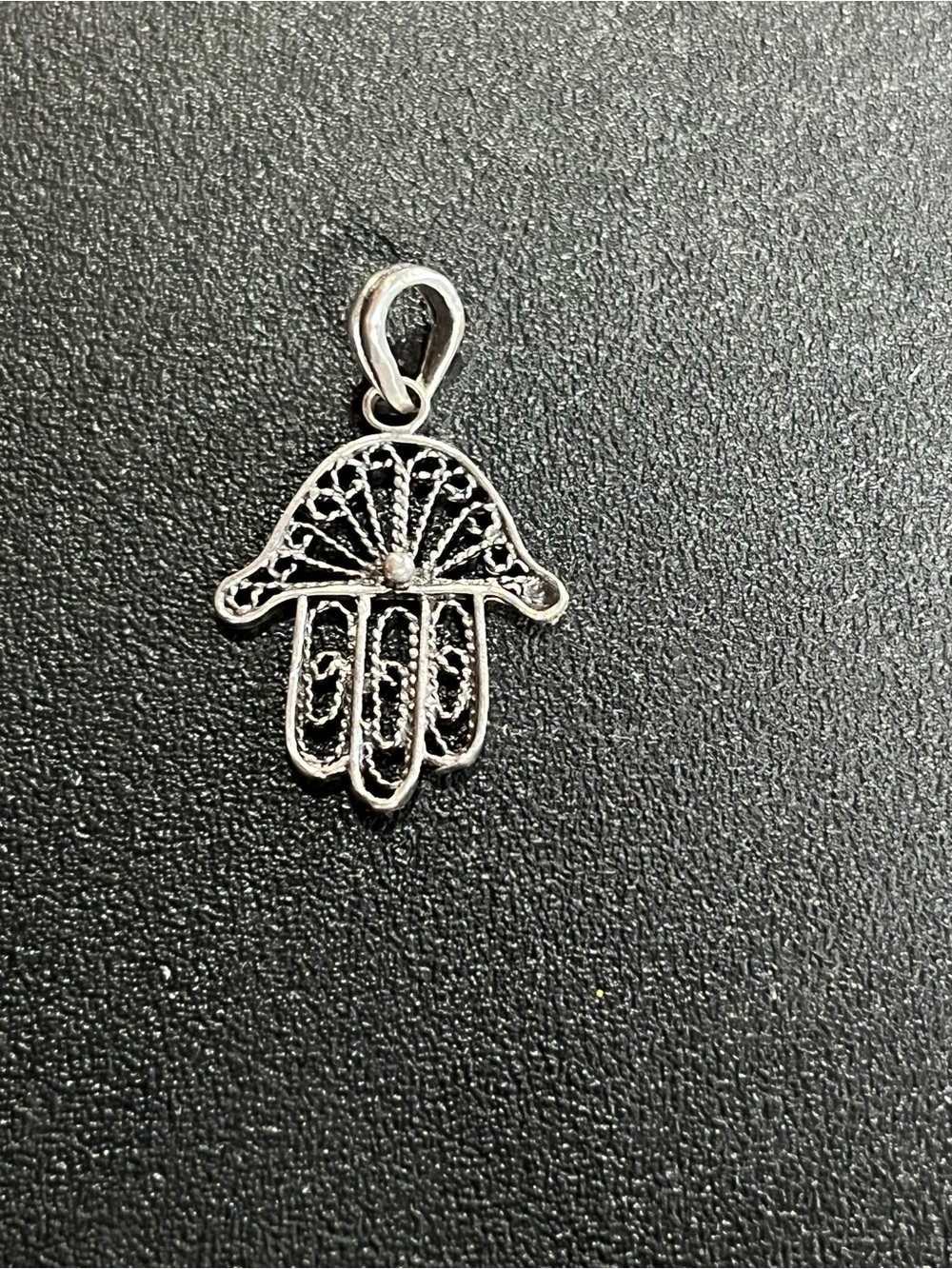 Sterling Silver Hamsa Hand Charm Pendant